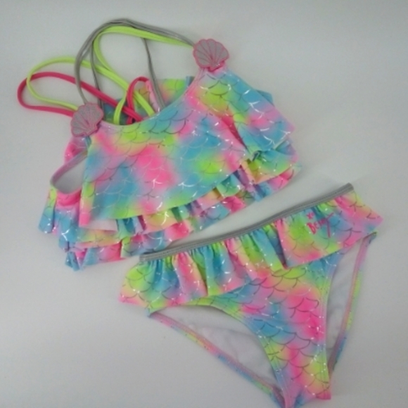 Betsey Johnson bikini swimsuit metallic mermaid seashells 2020 Collection M 10 - Picture 1 of 10